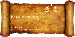Both Klaudia névjegykártya