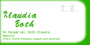 klaudia both business card